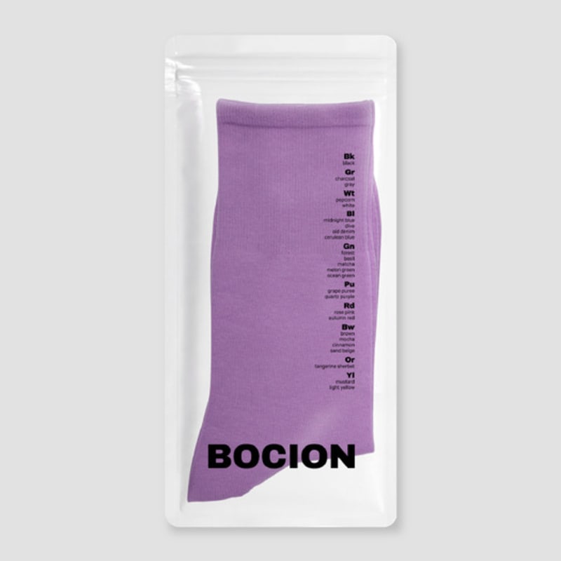 BOCION Фиолетовые однотонные длинные носки с кварцевым механизмом