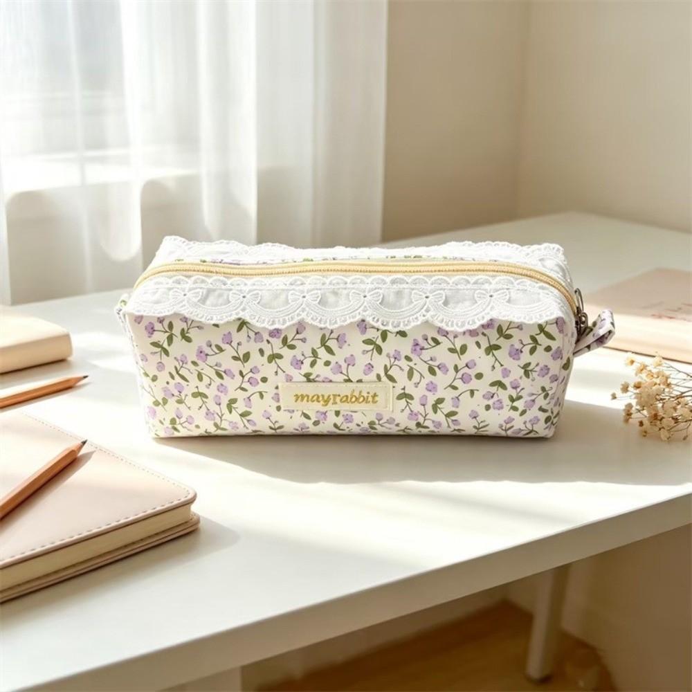 Cotton Pencil Pouch Zipper Pen Bag New Stationery Pouch School Supplies