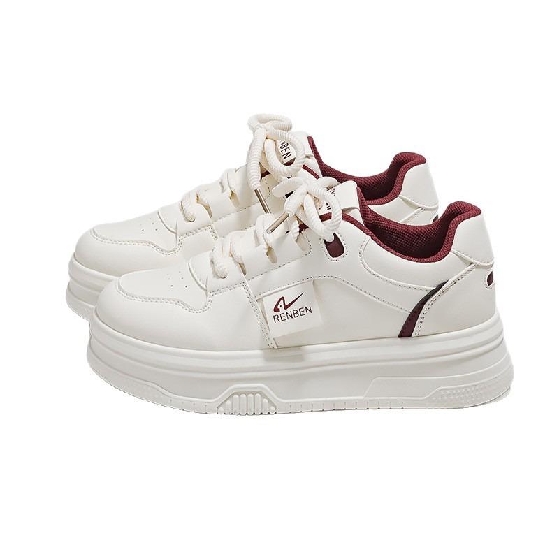 Женская обувь маленькие белые туфли женские новые осенние дышащие туфли повседневные универсальные кеды кожаная поверхность толстая подошва увеличивающие рост туфли женские