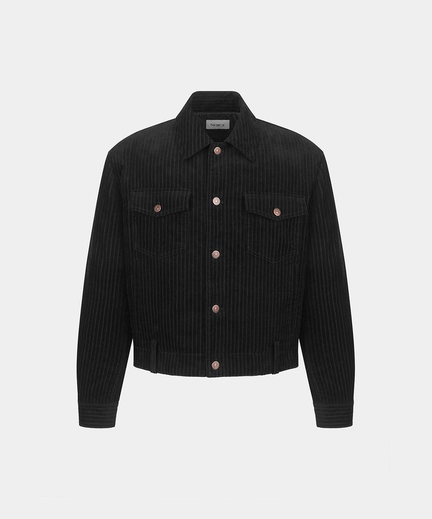 Noice Distorted Corduroy Trucker Jacket - Black