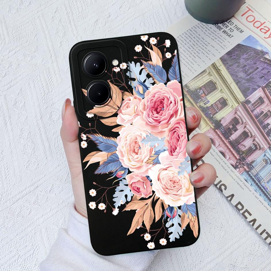 Для OPPO Realme GT Neo2 3 C33 C55 C35 C20 C30 C31 Чехол Модный чехол с цветком авокадо Защитный квадратный жидкий силикон Мягкий ТПУ для Realme Funda Coque Бампер