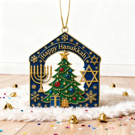 Счастливой Хануки Рождественское украшение на елку Акриловое Еврейское Ханука Рождественские украшения Духовные подарки для мужчин женщин взрослых