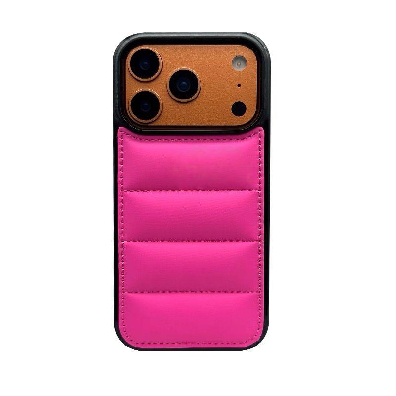 Роскошный пуховик Пуховик Чехол для телефона для iPhone 17 Air 15 16 14 Plus 13 12 11 17 Pro Max Мягкая ткань Силикон Конфетное покрытие Funda