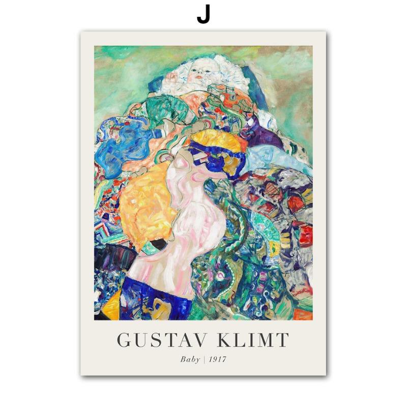 Классическая абстрактная фигура Густава Климта Искусство Поцелуй Древо жизни Постер Холст Картина и Принты Настенные картины Домашний декор Подарки