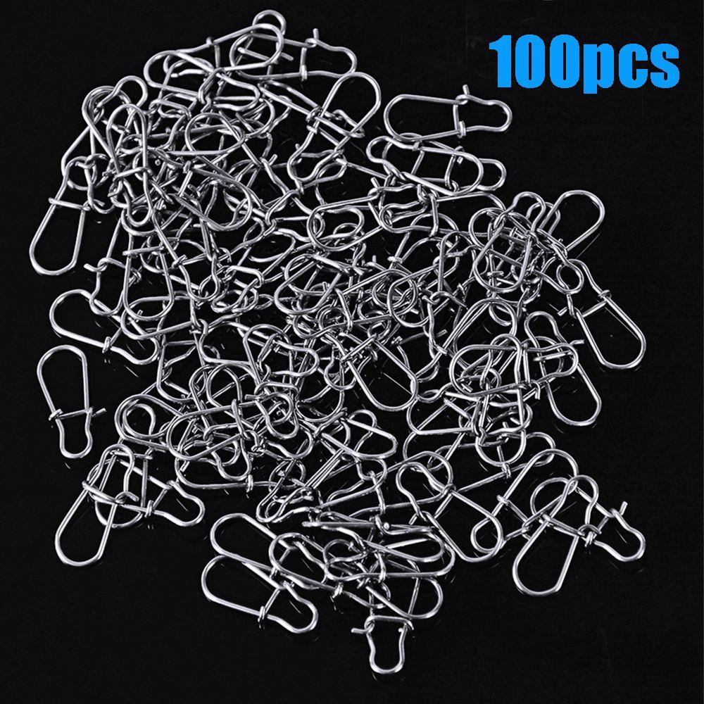 100PCS Hot Line tackle Durable 12mm-33.5mm Fast lock Fishing Hanging Snap Barrel Swivel Connector