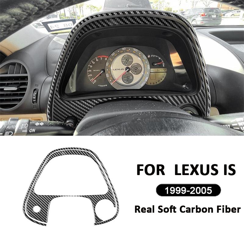 Для LEXUS IS 1999-2005 Отделка рамки экрана приборов центральной консоли автомобиля из углеродного волокна Наклейка-украшение Внутренние аксессуары