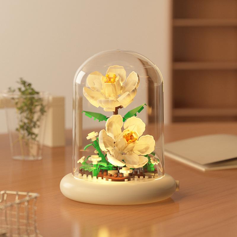 Flower Bouquet Building Blocks Plastic Plant Bonsai Desktop Ornaments Home Decoration
