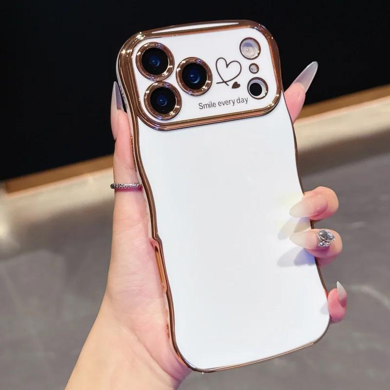 Боковой Чехол С Гальваническим Покрытием 'Love' Для iPhone 17 Pro Max 17 Air 16 15 14 Plus 13 12 11 Pro Max 17Pro Max Чехол Защита Камеры Ударопрочный Бампер