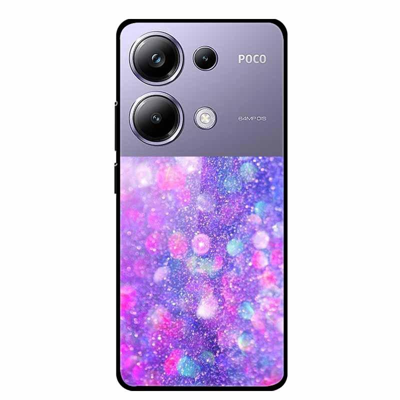 Красочный эстетичный чехол из закаленного стекла для Redmi 12 5G и POCO M6 PRO