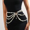 1PC Waist Chain for Women Faux Pearl Sexy Body Chain Jewelry Fashionable Tassel Pendant Multi-Layer