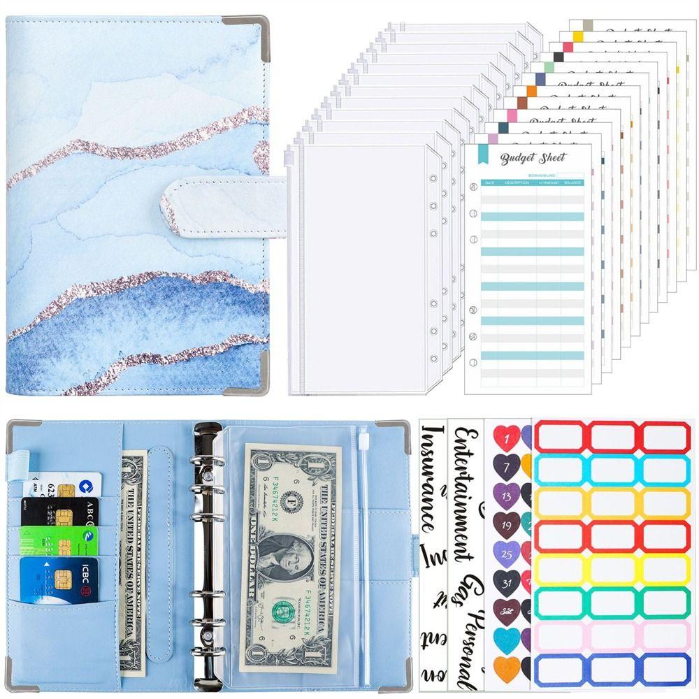 Pockets Cash Envelopes Bill Organizer Binder Notebook A6 Notebook Budget Binder Planner Binder