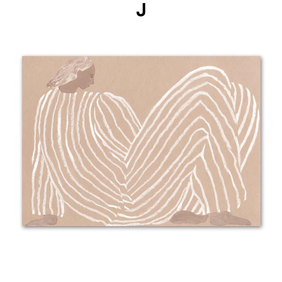 Постеры на скандинавскую тему и принты, абстрактные линии фигур, кривая геометрия, настенная живопись на холсте, настенные картины для декора гостиной