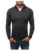 Men's Casual Zipper High Neck Pullover Long Sleeve Fashionable Casual Solid Color Knitted Sweatshirt