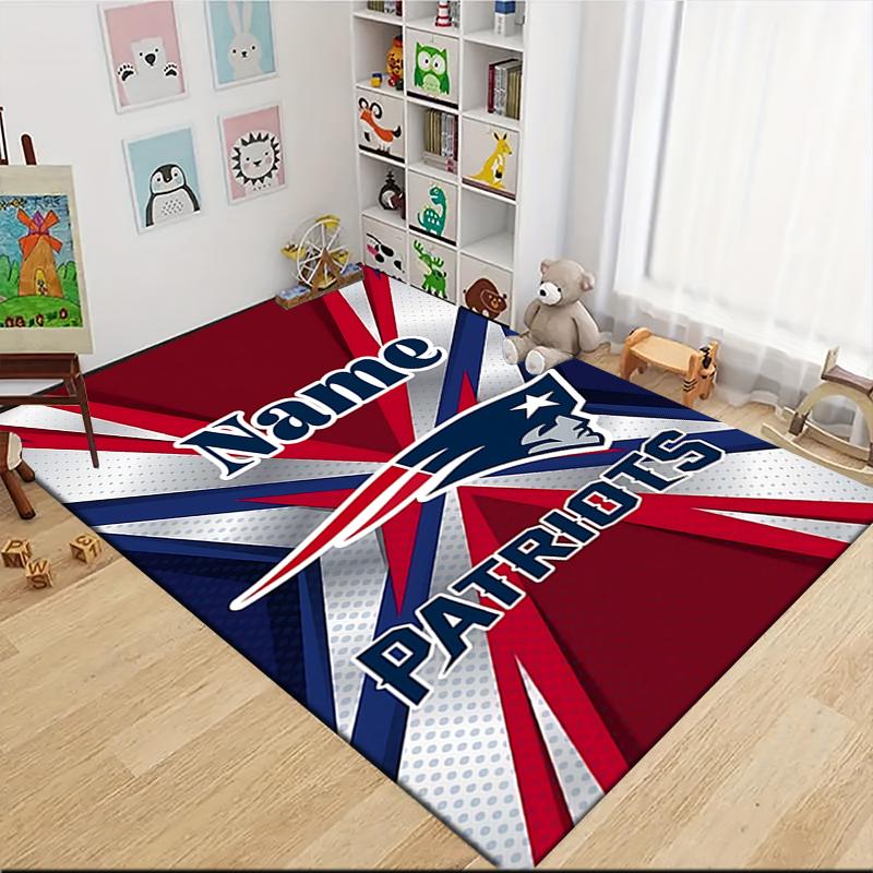 Custom Name Patriots Team Spirit Carpet Rug Customizable Soft Washable Anti-Slip Home Living Room Sofa Mats Personalized Rug. 0909423