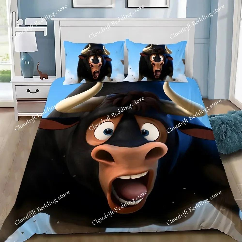 Пододеяльник Фердинанд 3D Изысканный Мультяшный Крупный Рогатый Скот Цифровая Печать Комплект Постельного Белья Одеяло Кровать Молодежь Домашний Декор Дети Мальчики Подарок026