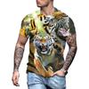 Модная мужская футболка с 3D принтом тигра, повседневная футболка большого размера с круглым вырезом и коротким рукавом, летние уличные топы в стиле хип-хоп с животными, футболки