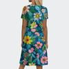 Short Sleeve Boho Dress For Women Casual Loose Fit Summer Sundress Floral Print Dress With Pockets