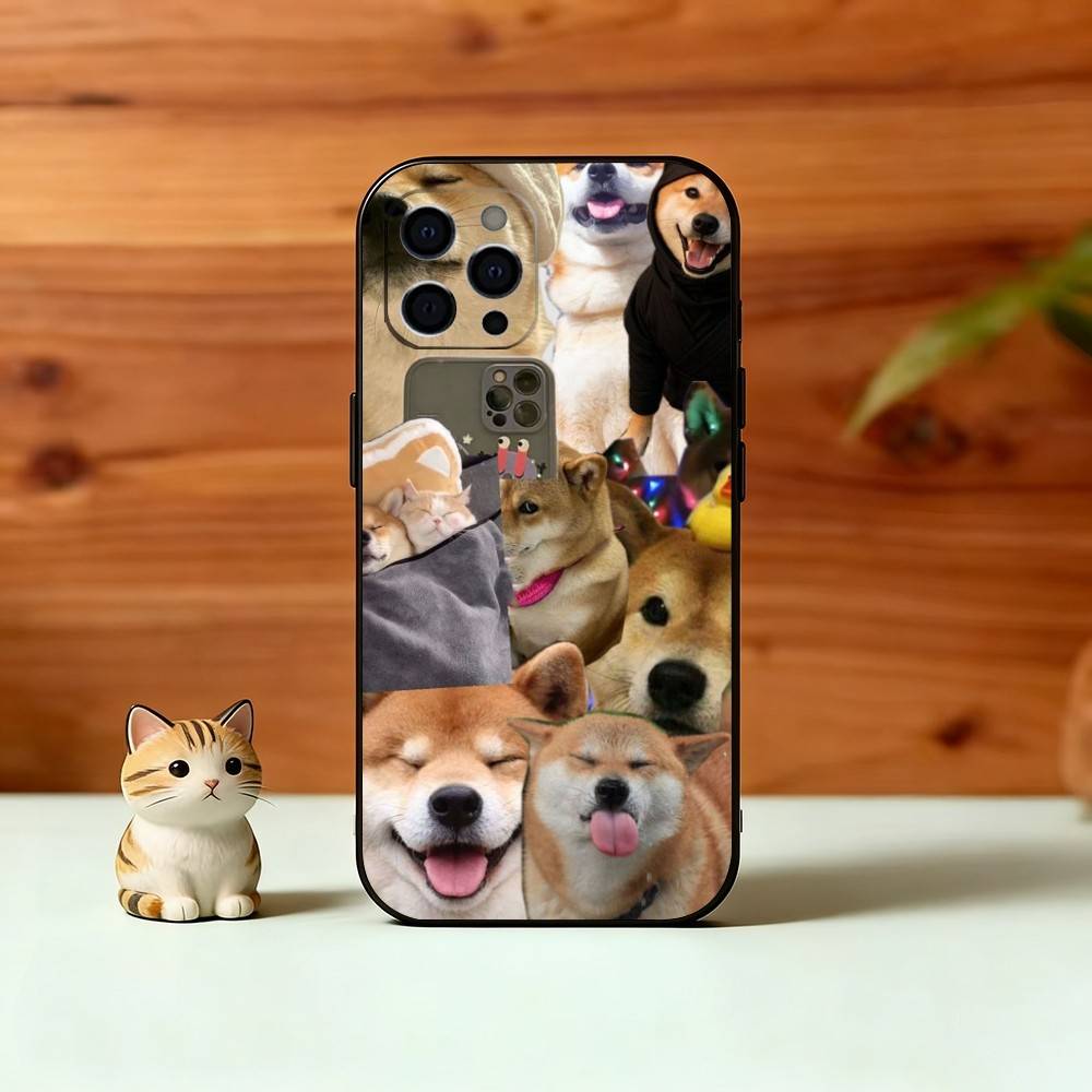 Чехол для телефона Shiba Inu для iPhone 17, 16, 15, 14, 13, 12, 11 Plus, Pro Max, Другие Мягкий Черный Чехол