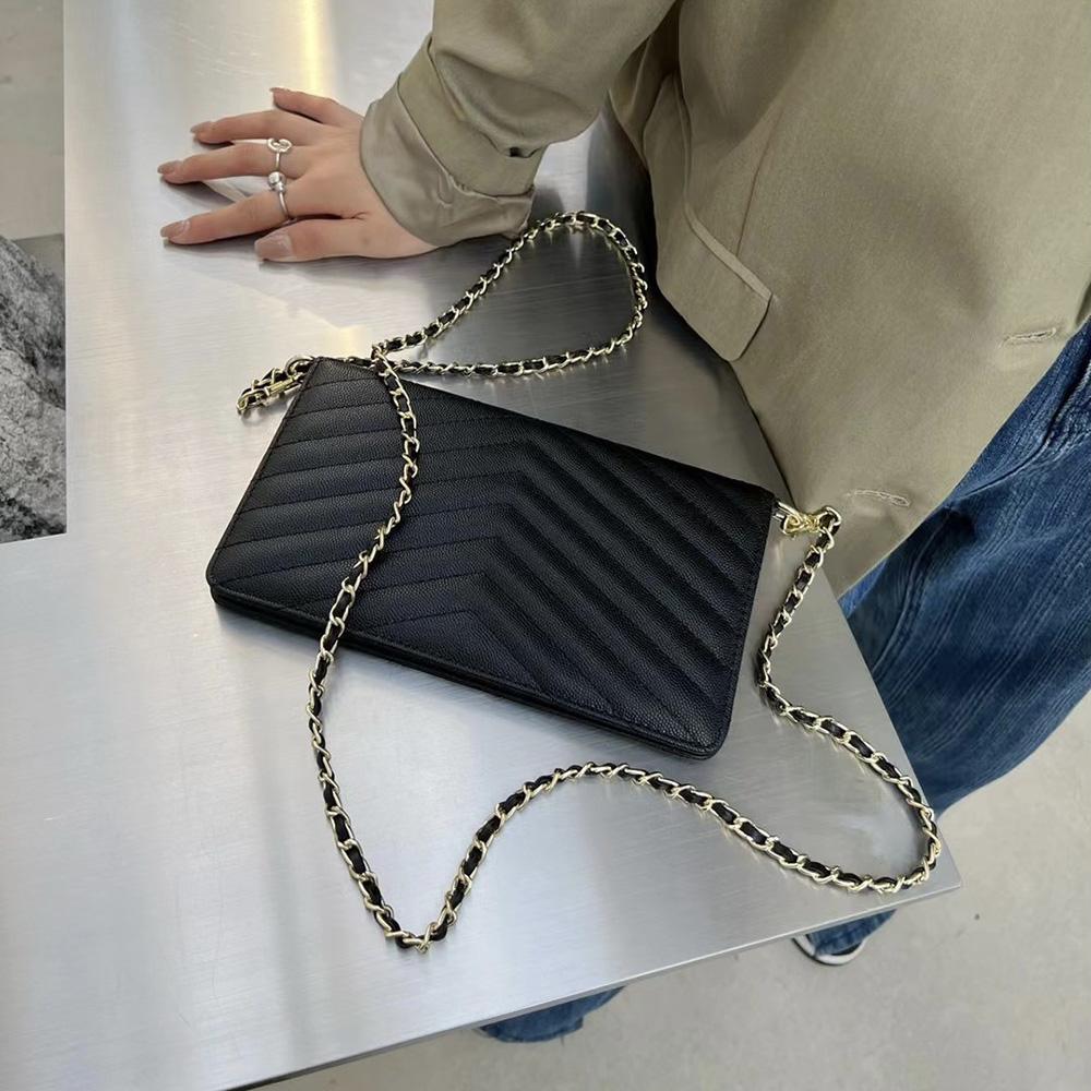 Мини Женские Сумки Кроссбоди из Натуральной Кожи Икры Плетеные Цепи Маленькая Сумка на Плечо Брендовый Стиль Стеганая Сумка Кошелек Без Логотипа