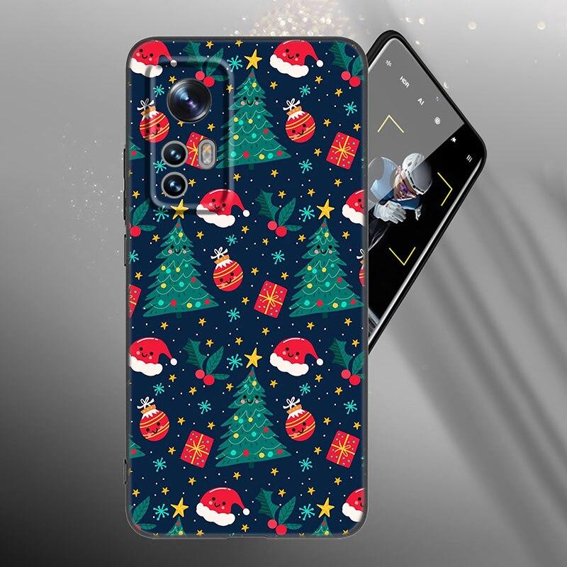 Снежный С Рождеством Чехол для телефона для Xiaomi Mi 10T 11i 11T Note 10 11 Lite NE F1 POCO F3 M3 X3 GT NFC M4 X4 Pro 5G Черная крышка