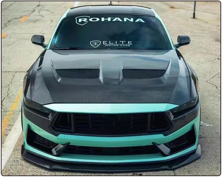 2024 Ford Mustang Dual-Hole Carbon Fiber Hood Kit