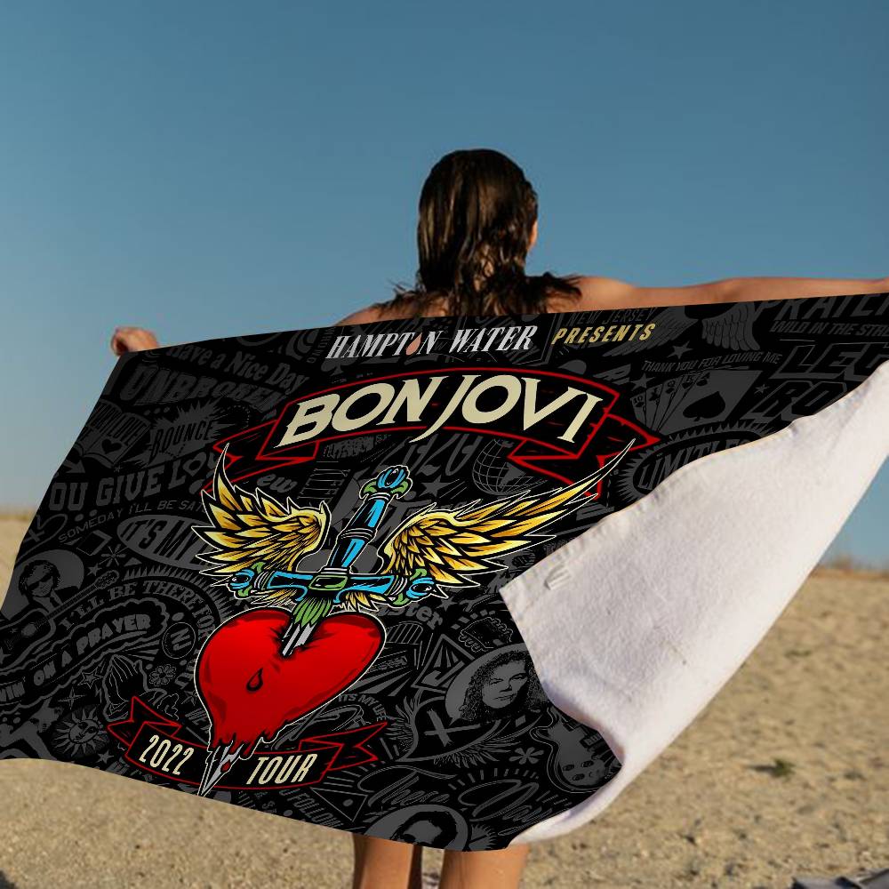 B-Bon J-Jovi Микрофибровое одеяло Быстросохнущие пляжные полотенца Большой размер с принтом Супервпитывающее полотенце-одеяло для бассейна