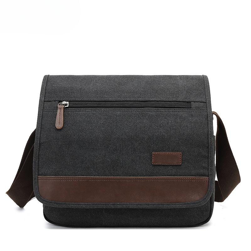 Мужская холщовая сумка через плечо Trend Solid Color Casual Bag Simple Men's Crossbody Bag