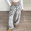 Women's Pajama Pants, Plush Pajama Pants, Soft Elastic Waist Pajama Pants, Star Pants With 2 Pockets