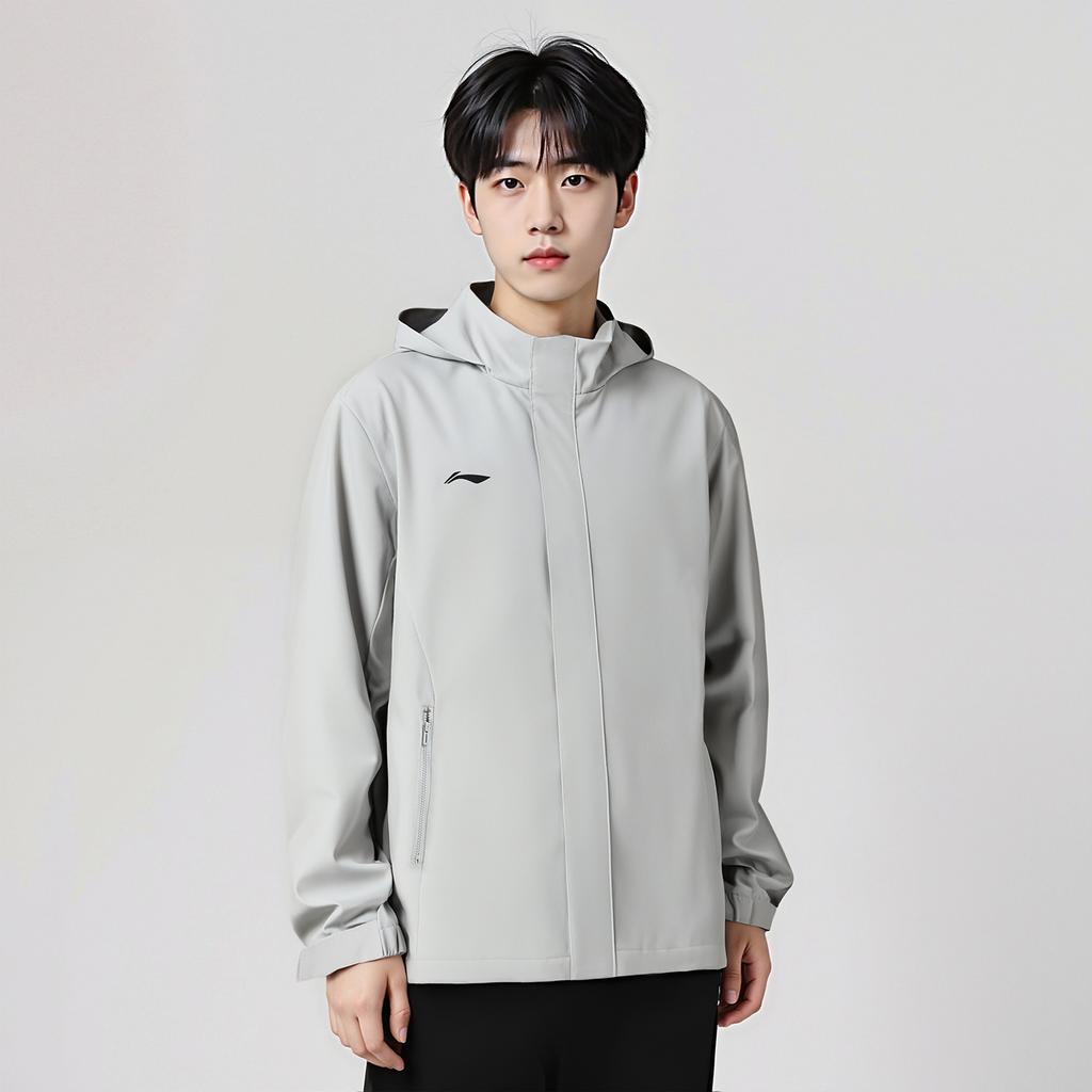 Li-Ning Минималистичный логотип бренда Свободная ветровка-худи Мужская верхняя одежда AFDVJ43-1