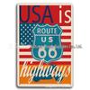 Ретро жестяная металлическая вывеска Route 66 - Декор для стен American Iron Art