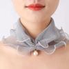 Fashion Lace Variety Scarf Women Pearl Square Scarves for Ladies Beach Necklace Ruffle Elegant Hair Scarf Women Bandana Dress