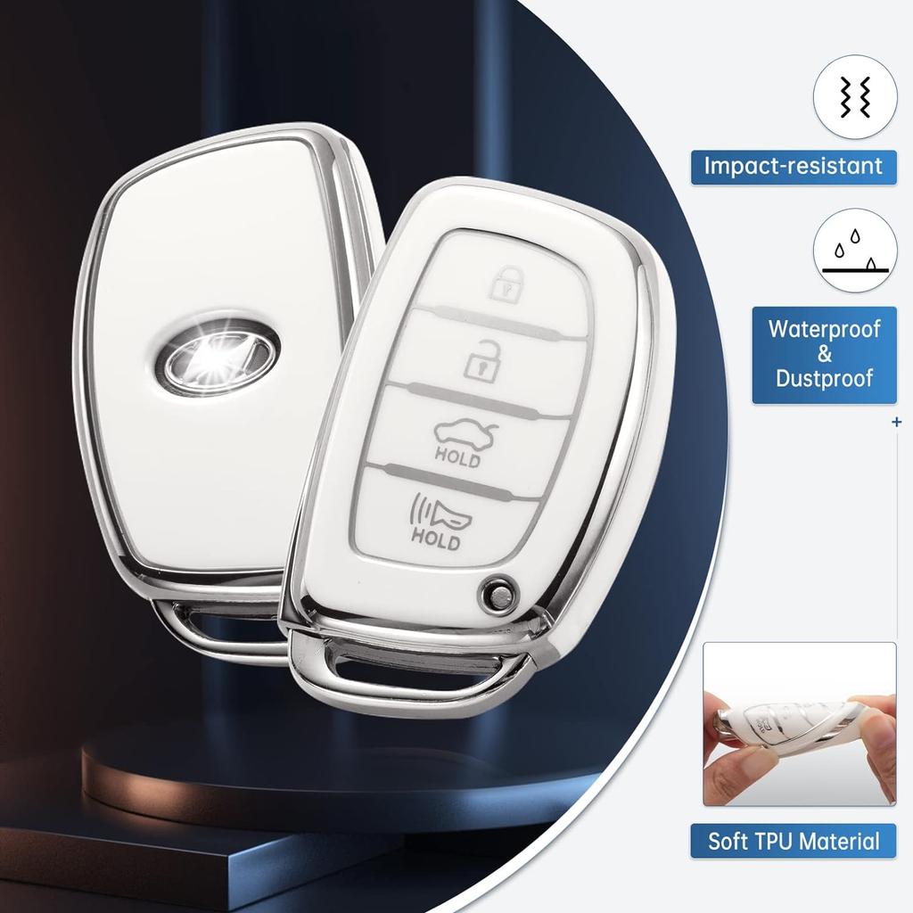 Чехол для брелока Hyundai с брелком, мягкий защитный чехол для ключей из ТПУ, подходит для lantra Ioniq Sonata Tucson Elantra