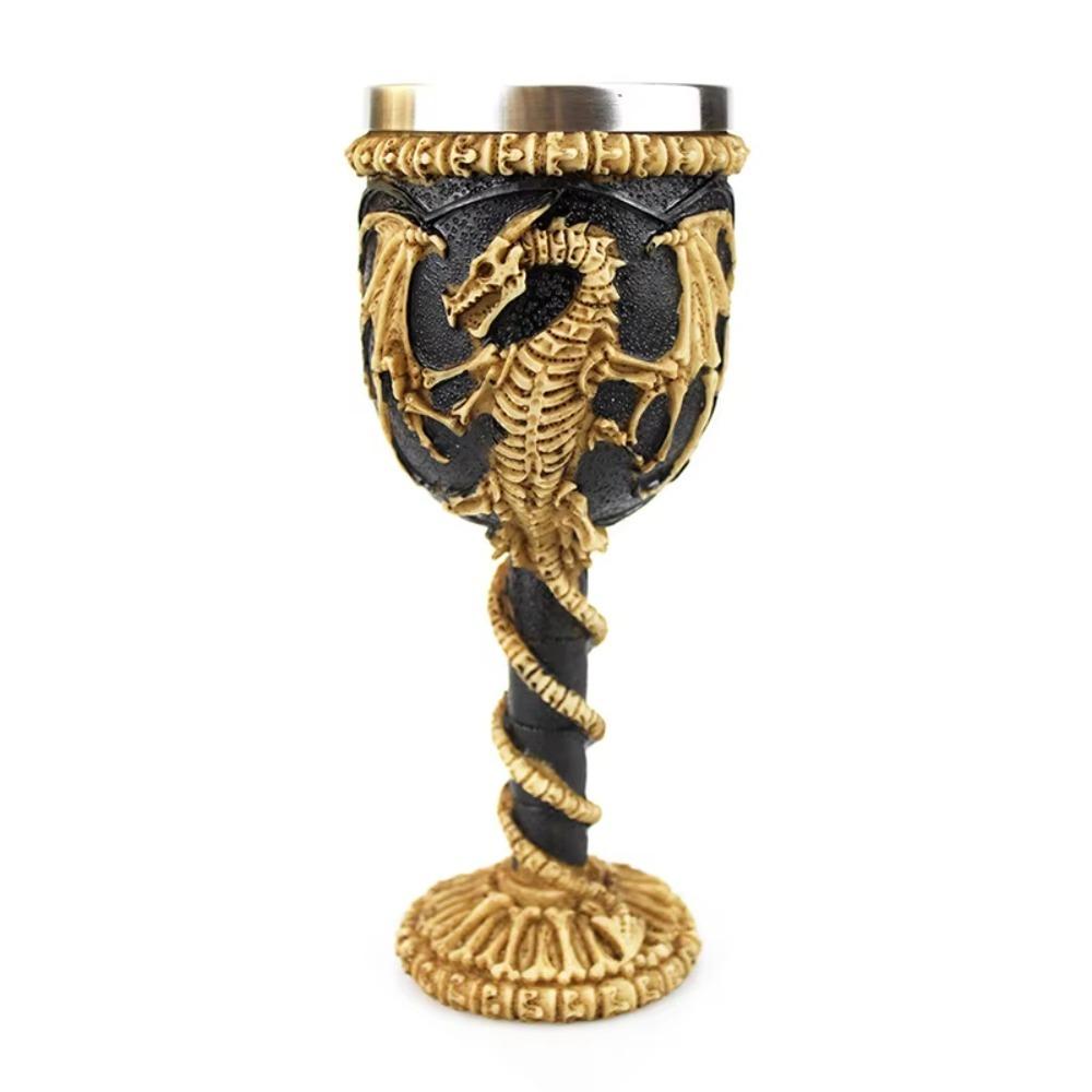 Retro Viking Dragon Drinking Mug Skeleton Skull Goblet Drinkware Gothic Wine Cup  Home