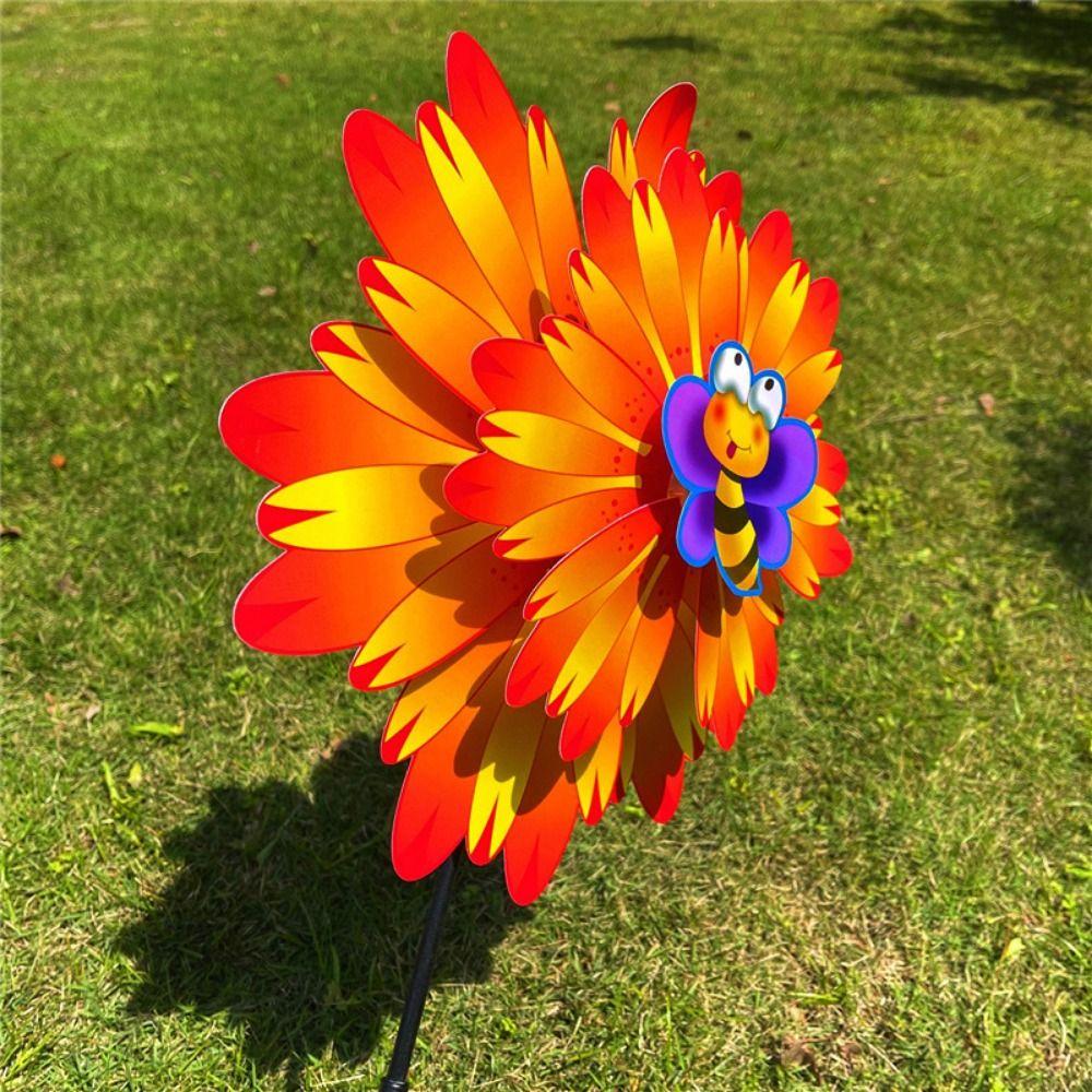 Двух/Однослойная детская подсолнух-вертушка Декор для вечеринки на открытом воздухе, пикника