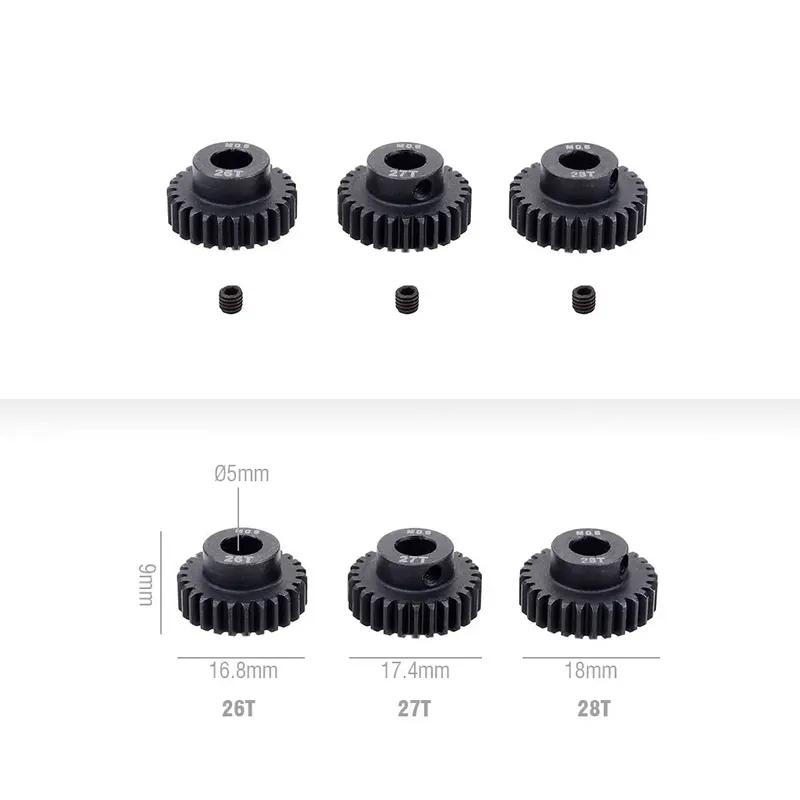 M0.6 17T 18T 19T 20T 21T 22T 23T 24T 25T 26T 27T 28T Металлическая шестерня для вала 5 мм Стальная шестерня двигателя для модели радиоуправляемой машины 1/10 Запчасти для игрушек