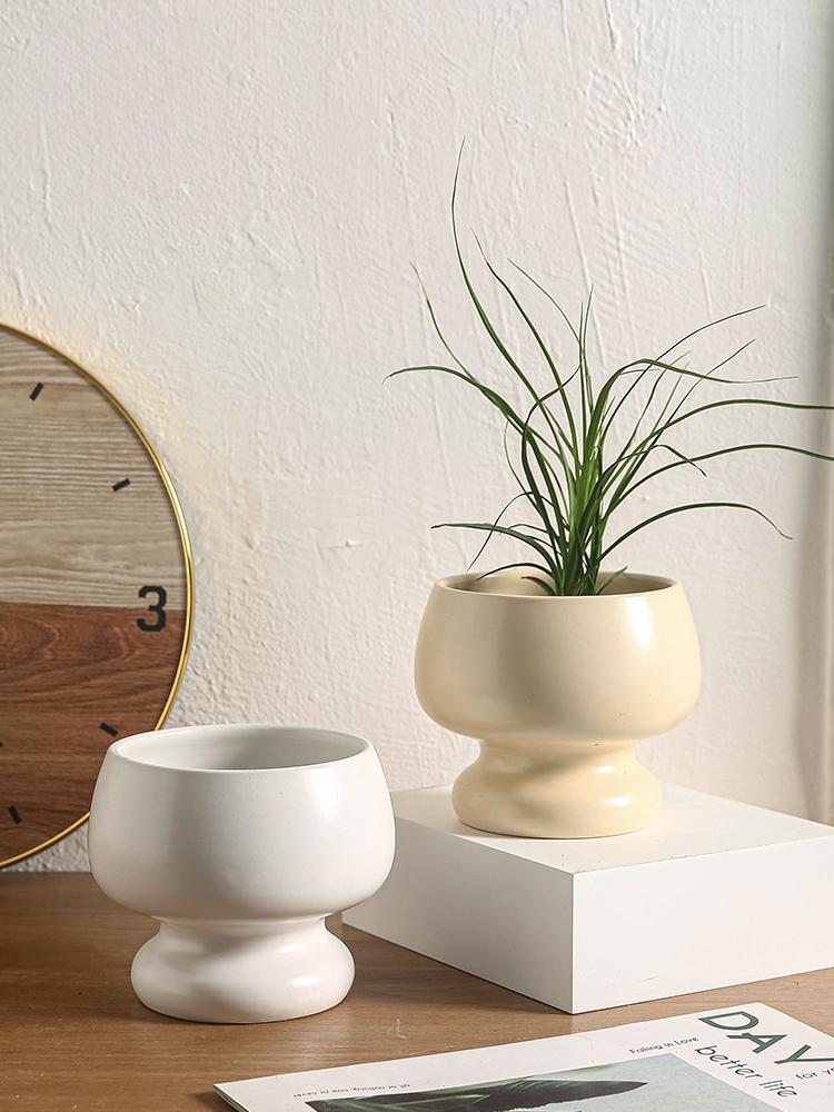 BRCeramic Flower Pot Moss Ball Butterfly Orchid Special Bonsai Art Flower Arrangement Art Sword Mountain Pot Succulent PlantsEY