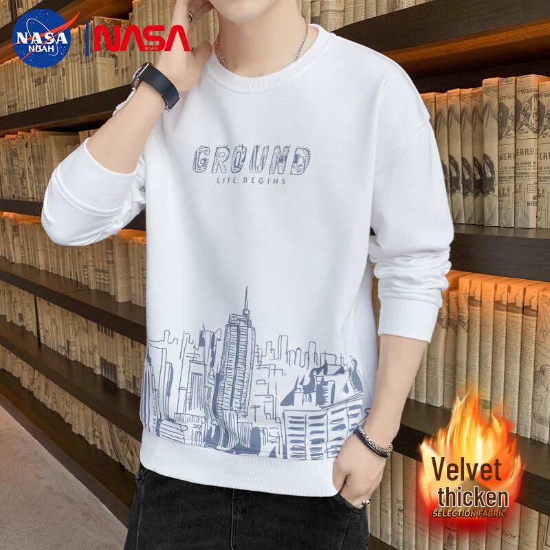 NASA NOAH Men's Urban Print Long-Sleeve Crewneck Sweatshirt