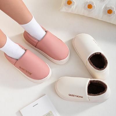 Модные водонепроницаемые хлопковые тапочки для мужчин, противоскользящие, подходящие для дома, хлопковые тапочки на толстой подошве для женщин, zapatillas de mujer