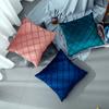 Velvet Plaid Pillowcase Sofa Cushion Office Waist Velvet Bedside Pillowcase Core-free