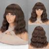 Синтетический короткий волнистый парик с челкой, удлиненные волосы длиной до плеч, термостойкие натуральные светлые волосы для женщин, повседневная одежда для косплея