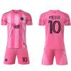 Домашняя розовая футбольная майка «Майами» 2025-26, Месси #10, детские и взрослые размеры 14-3XL