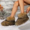 Зимние женские ботинки на пушистом искусственном лисьем меху, женские плюшевые теплые зимние ботинки, роскошная обувь для девочек, ботинки на меховом меху, модная зимняя обувь