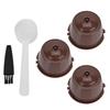 Reusable Refillable Coffee Capsule Pod Filter Cups Set With Spoon Brush (3 Coffee Capsules)