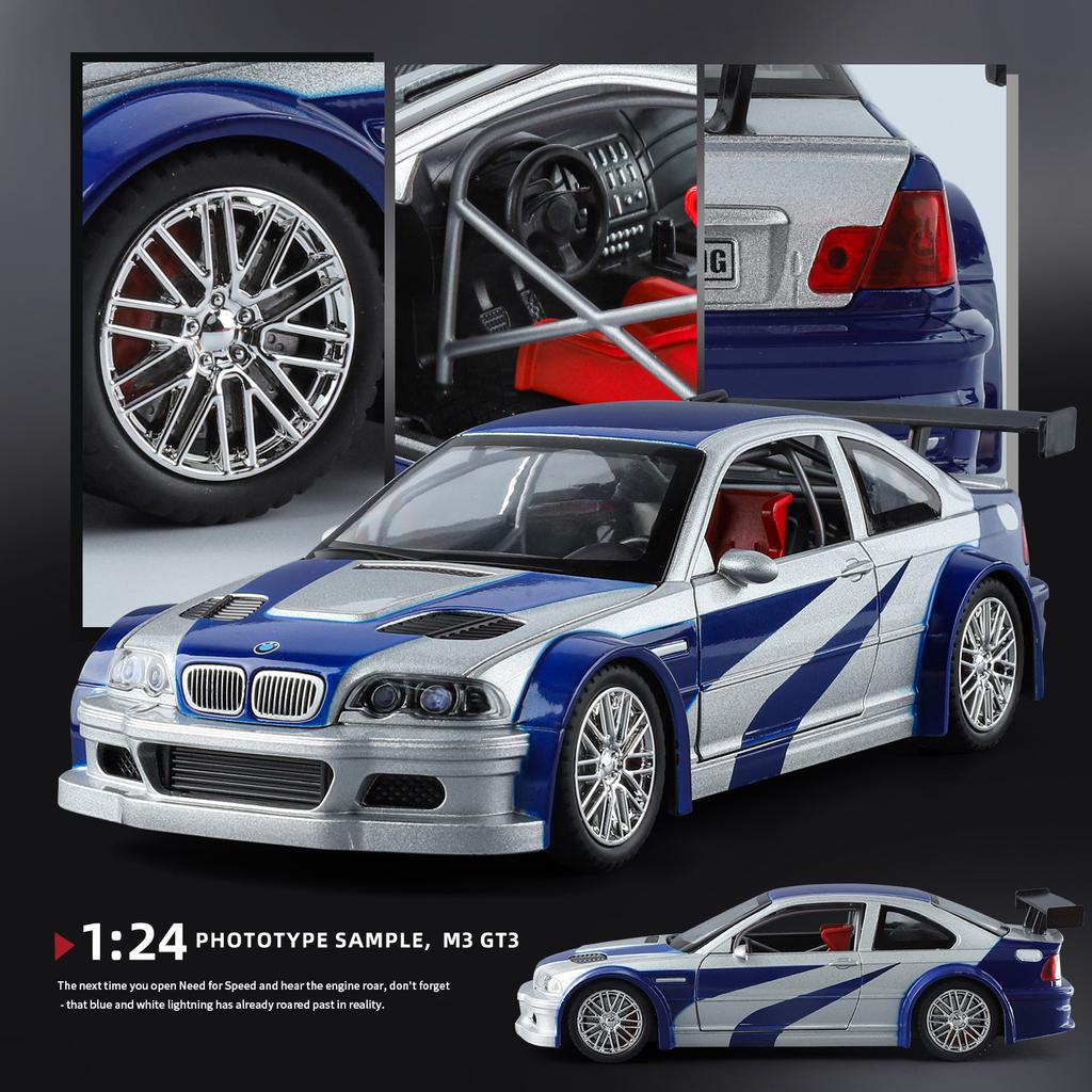 ACC1 1:24 BMW M3 GTR E46 Performance Road Racing Alloy Metal Diecast Model Car Home Trendy & Desktop Display Ornament Birthday Gifts