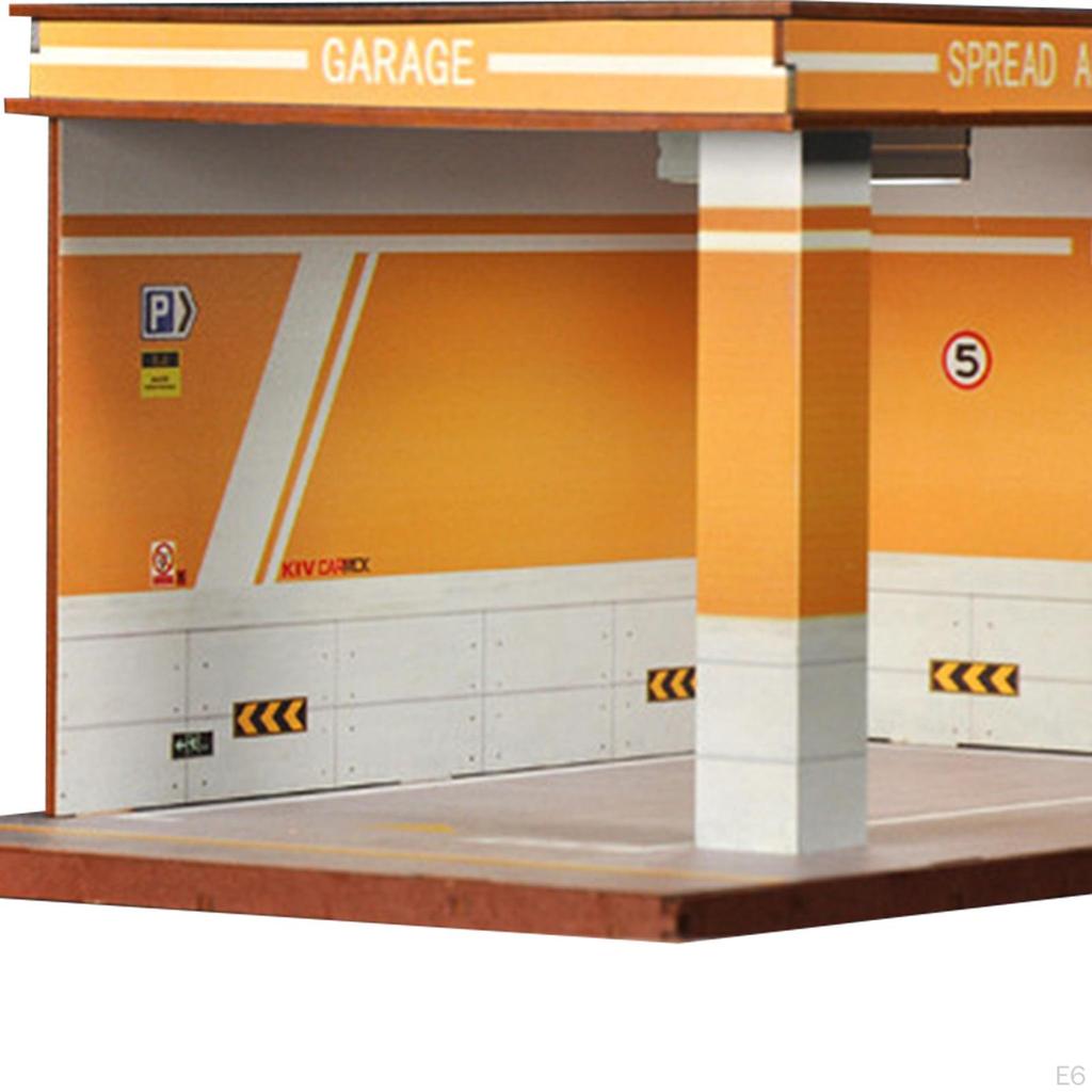 1/32 Diorama Car Parking Display Cabinet And LED Lighting Organizer, Simulation Die-Cast Garage,