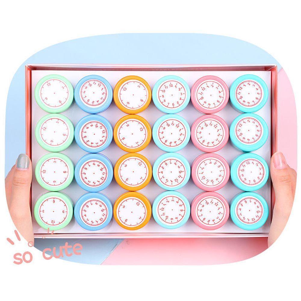 Teaching Aids Kids Toy Stamps Learning Recognition Clock Dial Student Teaching Tools Clock Stamp