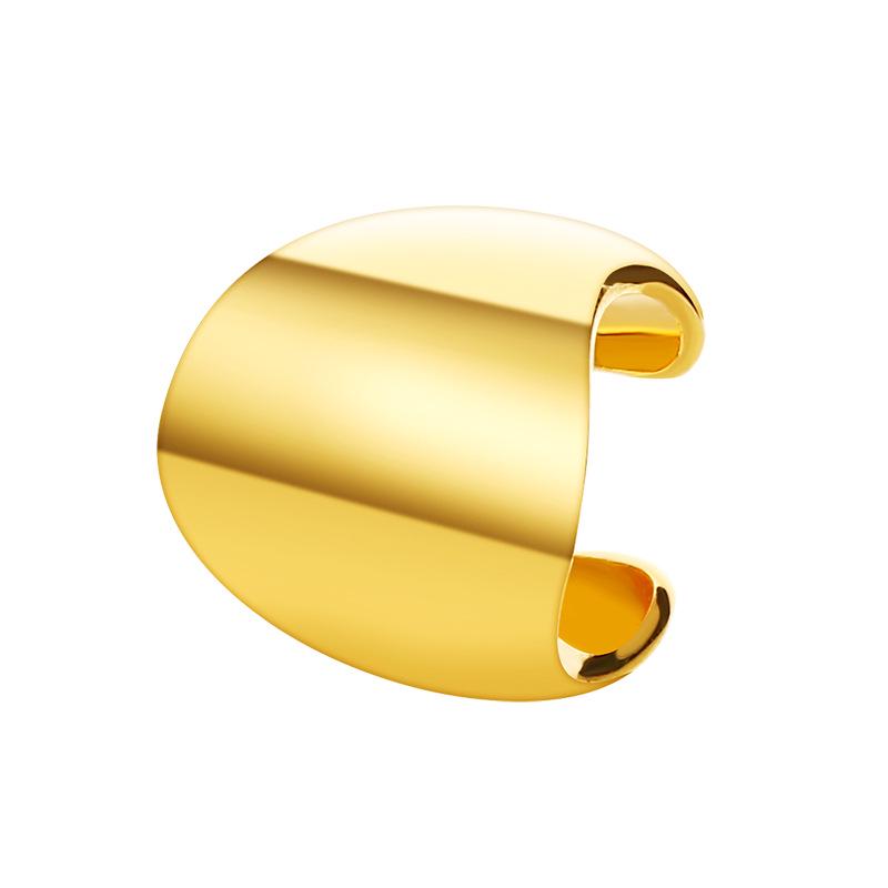 Fashion Ear Clip Simple Metal Polished Ear Bone Clip Punk Retro Wide Version Ear Pierced Earrings