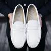 Лоферы Мужские Мокасины Кожаные Балетки Повседневная Обувь Плюс Большой Размер 48 Белые Слипоны для Вождения Ходьбы Обувь Chaussure Homme Cuir