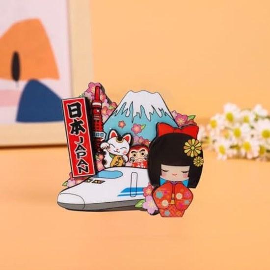 Refrigerator magnet Japan cityscape magnetic sticker souvenir travel memorabilia home kitchen decoration set 4 style 1