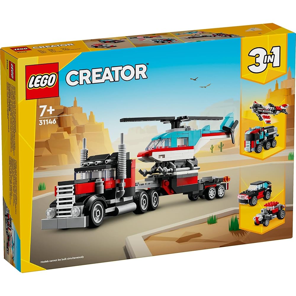 LEGO Creator Helicopter Transport Truck Toy for Kids Ages 7-9 Building Blocks Vehicle Set 31146